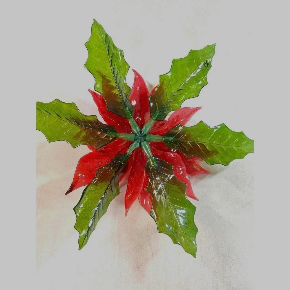 Vintage 1968‎ CK Ind Co Lucite Poinsettia Wall Decor